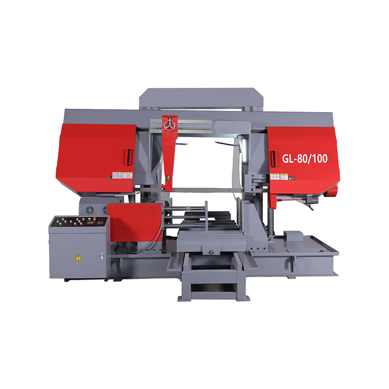 Máquina de sierra de cinta para metal de doble columna de alta precisión y alta eficiencia